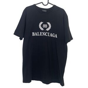 Balenciaga T-Shirt BB Laurel Logo Couture Black XXL